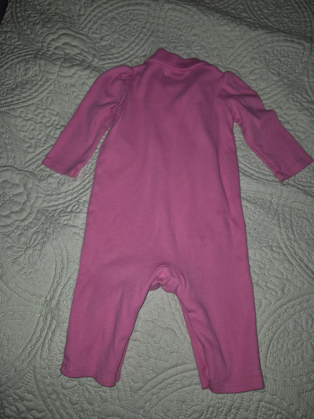 Ralph Lauren Pink Embroidered Polo Baby One-Piece
